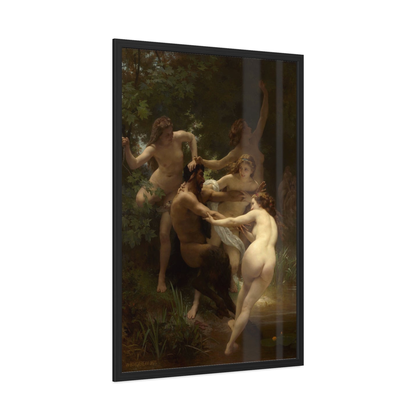 Nymphs and Satyr - Framed Print