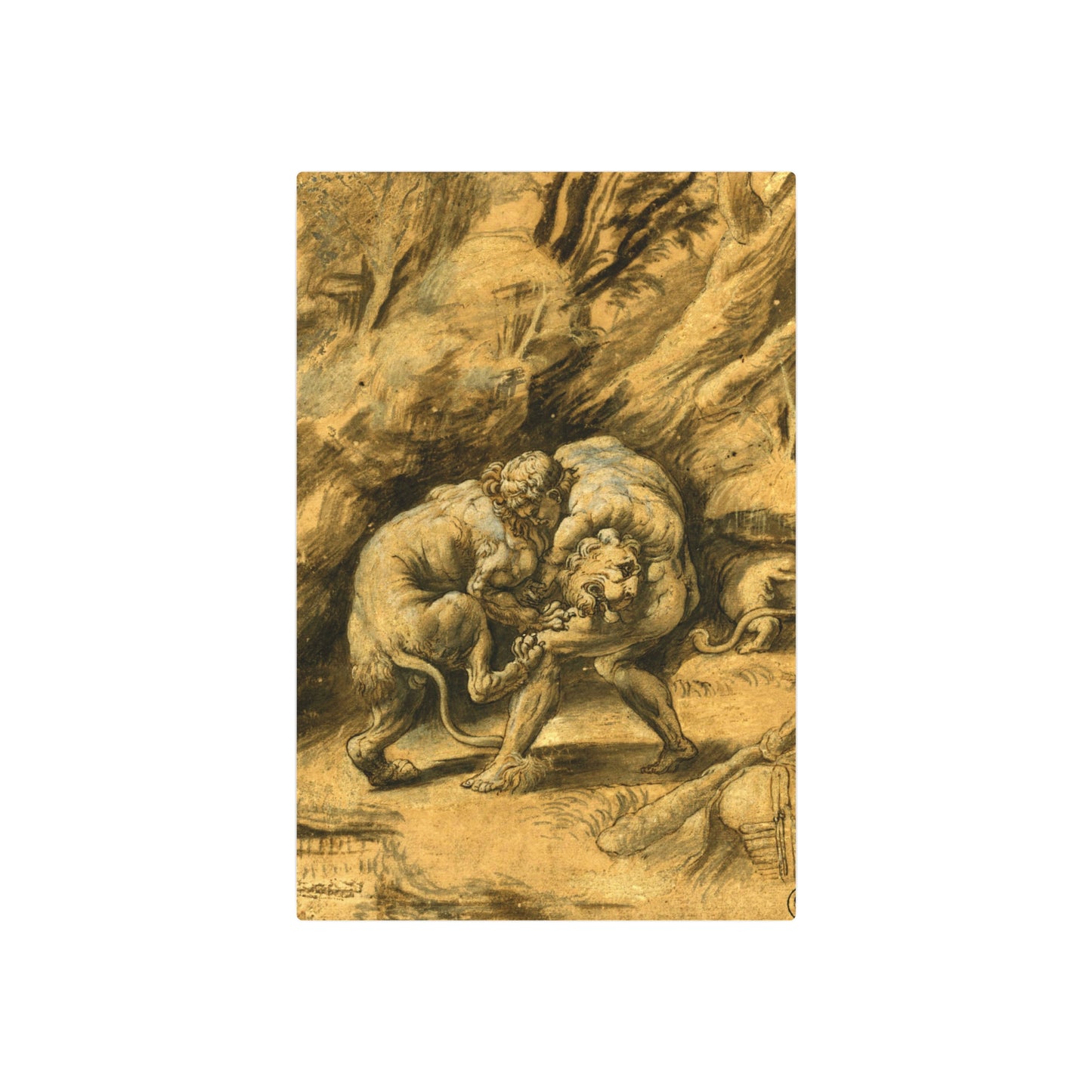 Hercules and the Nemean Lion - Metal Print