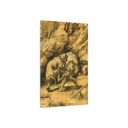 Hercules and the Nemean Lion - Metal Print