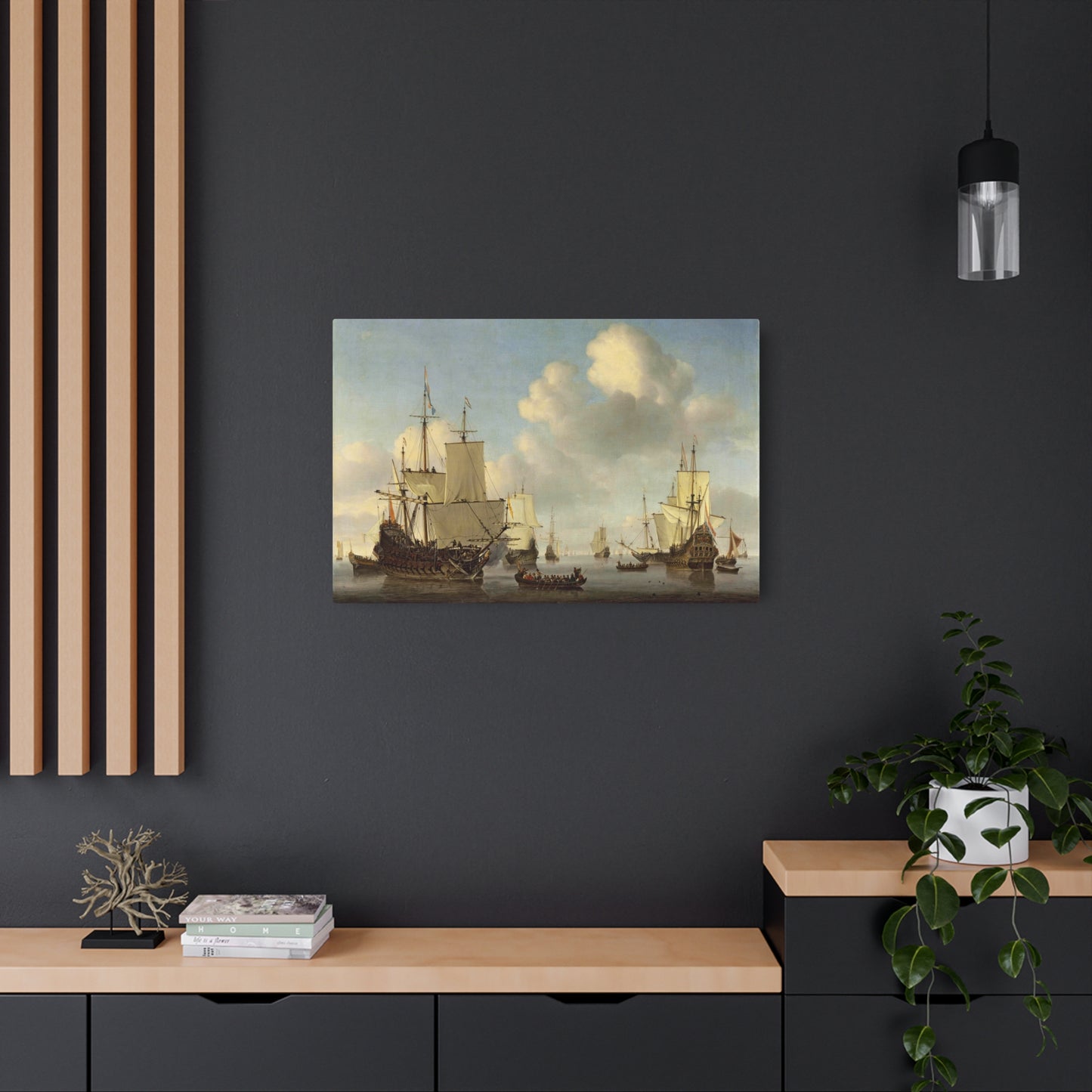 Dutch Ships in a Calm Sea - Metal Print