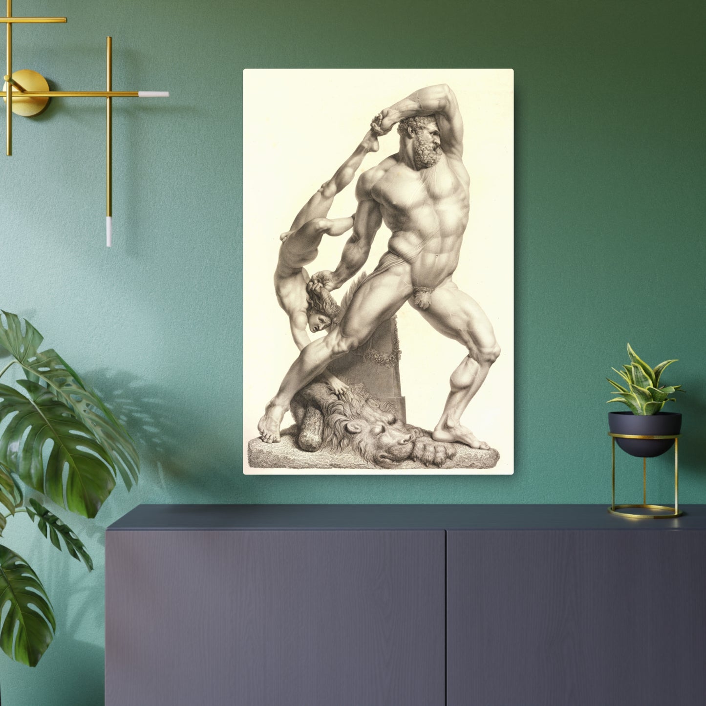 Hercules and Lichas - Metal Print