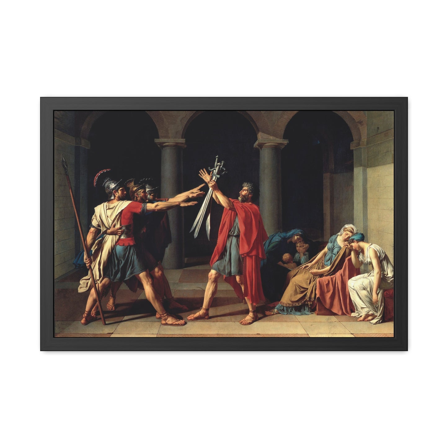 The Oath of the Horatii - Framed Print