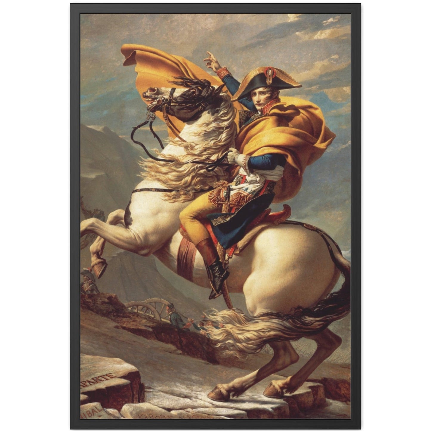 Napoleon crossing the Alps - Framed Print