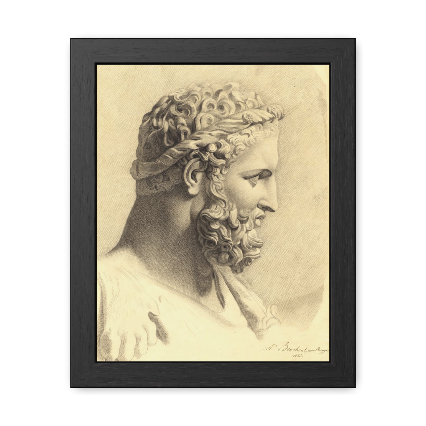 Bust of Hercules - Framed Print