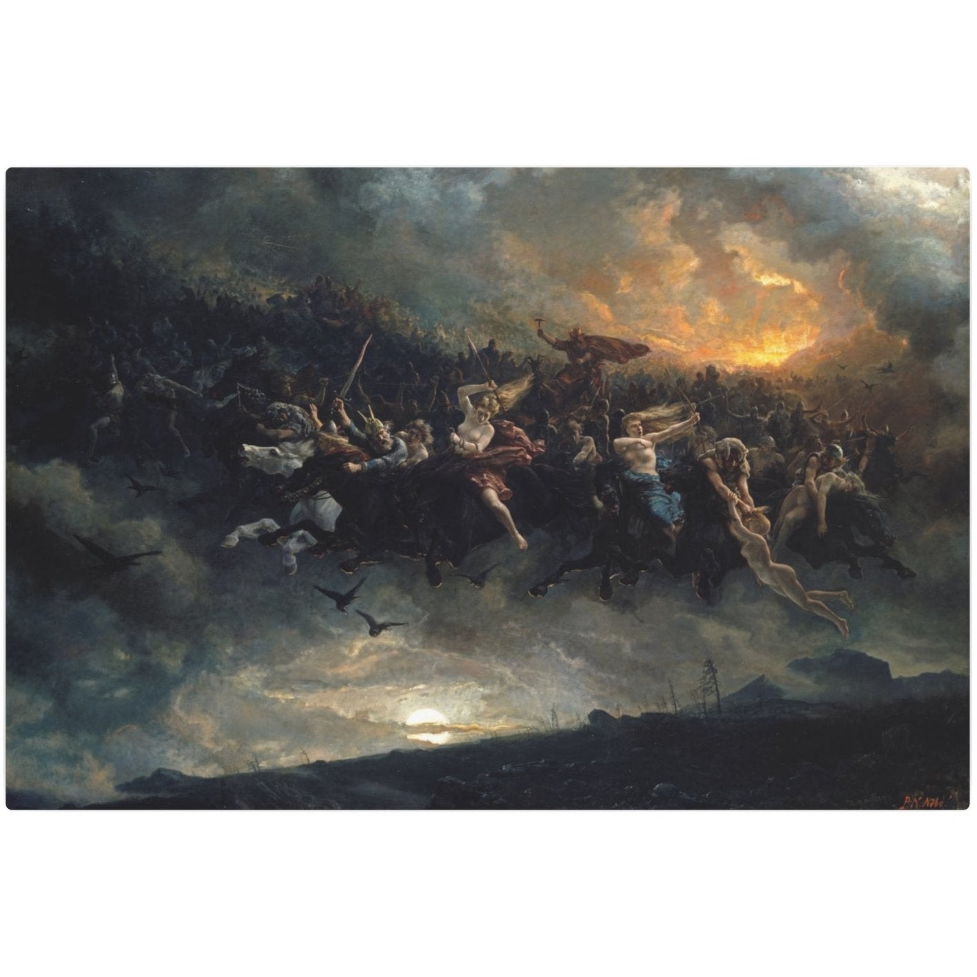 The Wild Hunt of Odin - Metal Print