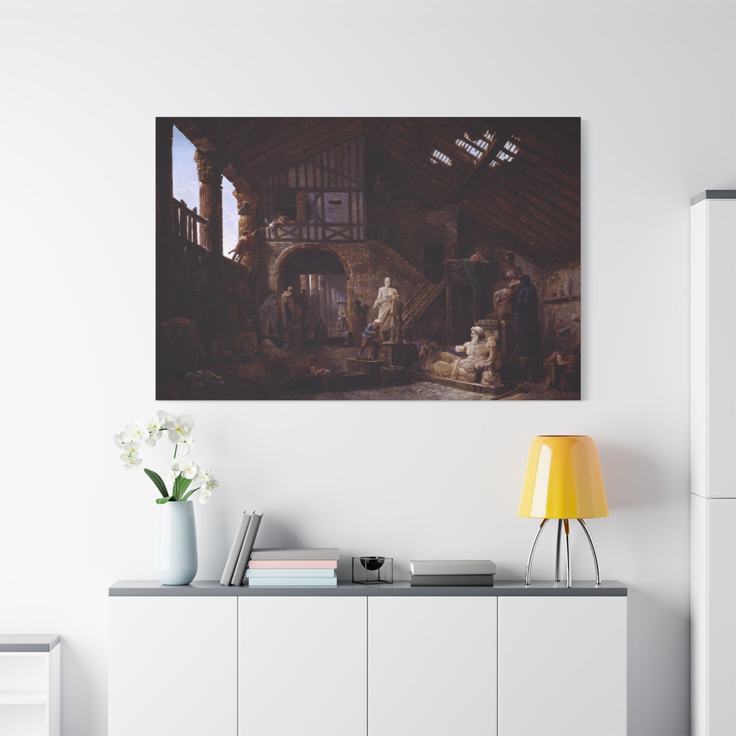 Studio of an Antiquities Restorer in Rome - Canvas Wrap