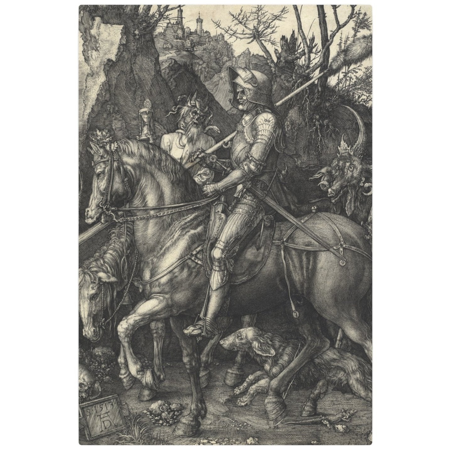 Knight, Death, and the Devil - Metal Print