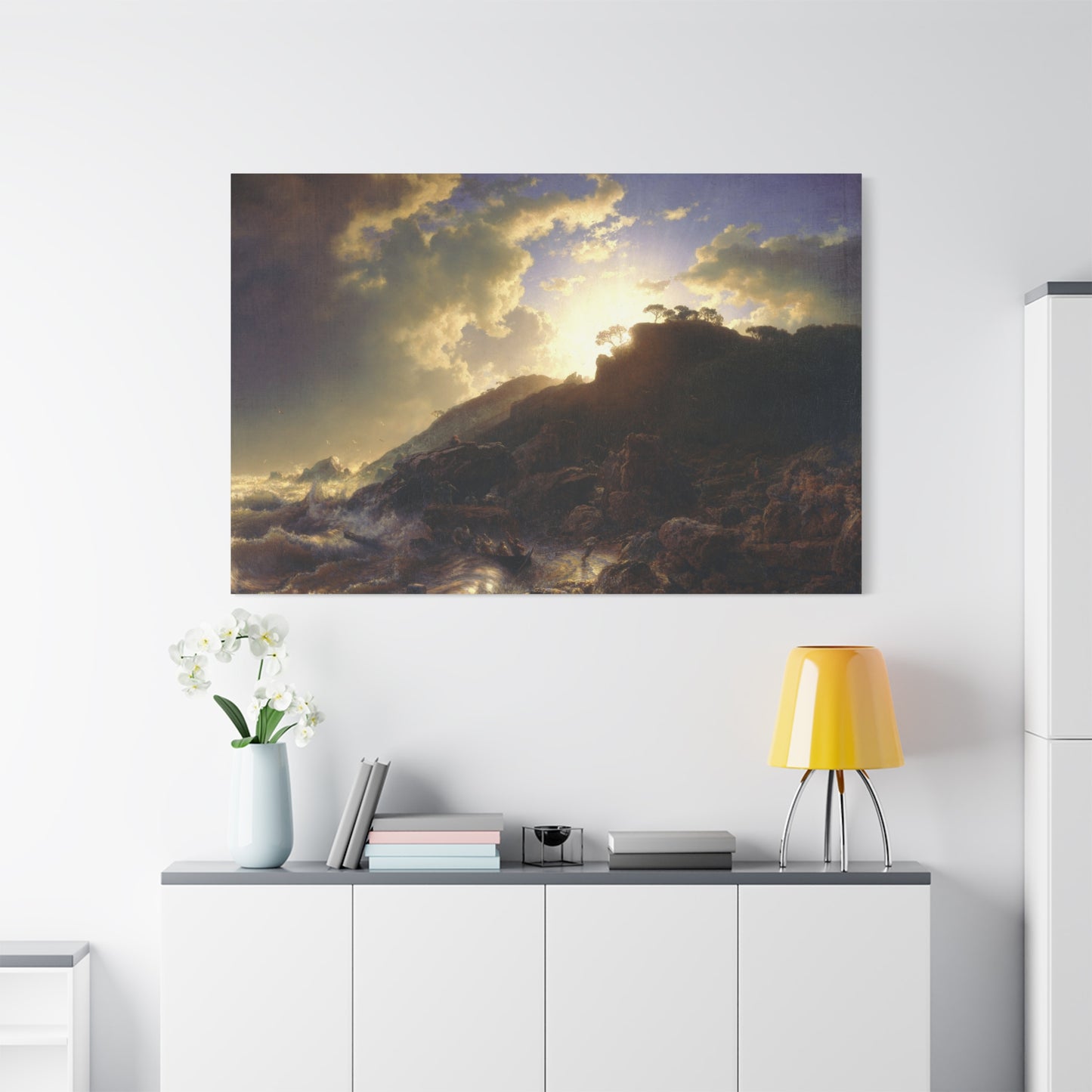 Sunset after a Storm on the Coast of Sicily - Canvas Wrap