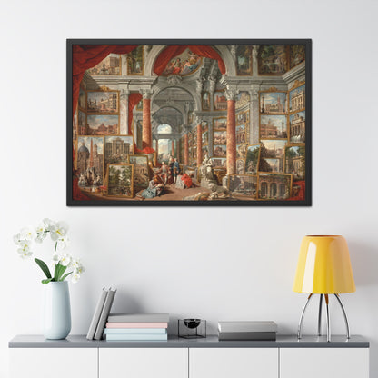 Picture Gallery with Views of Modern Rome - Framed Print