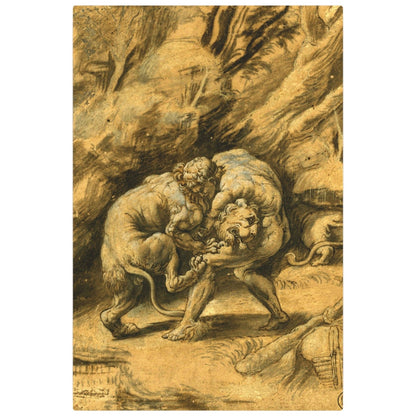 Hercules and the Nemean Lion - Metal Print