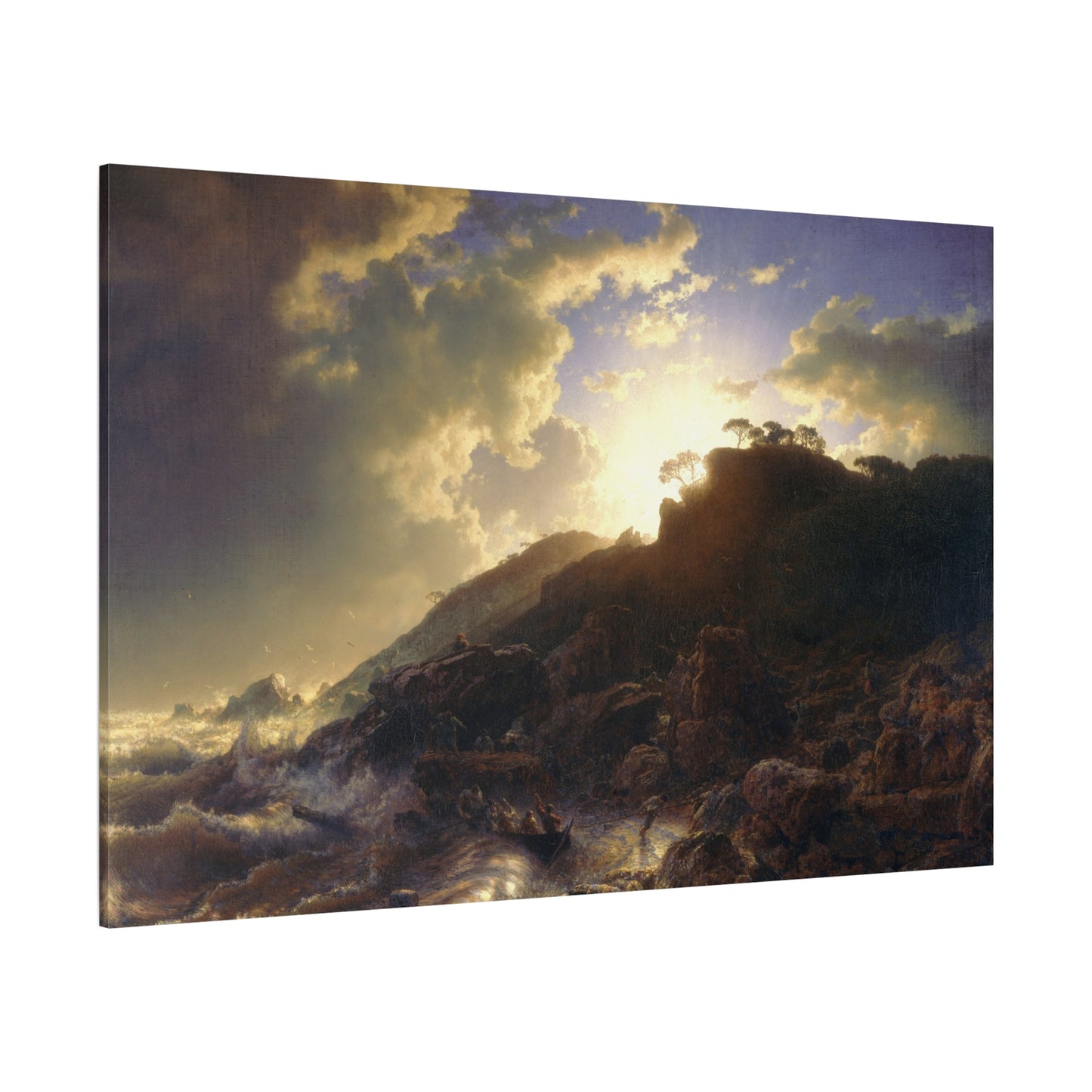 Sunset after a Storm on the Coast of Sicily - Canvas Wrap