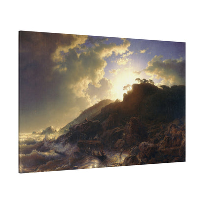 Sunset after a Storm on the Coast of Sicily - Canvas Wrap