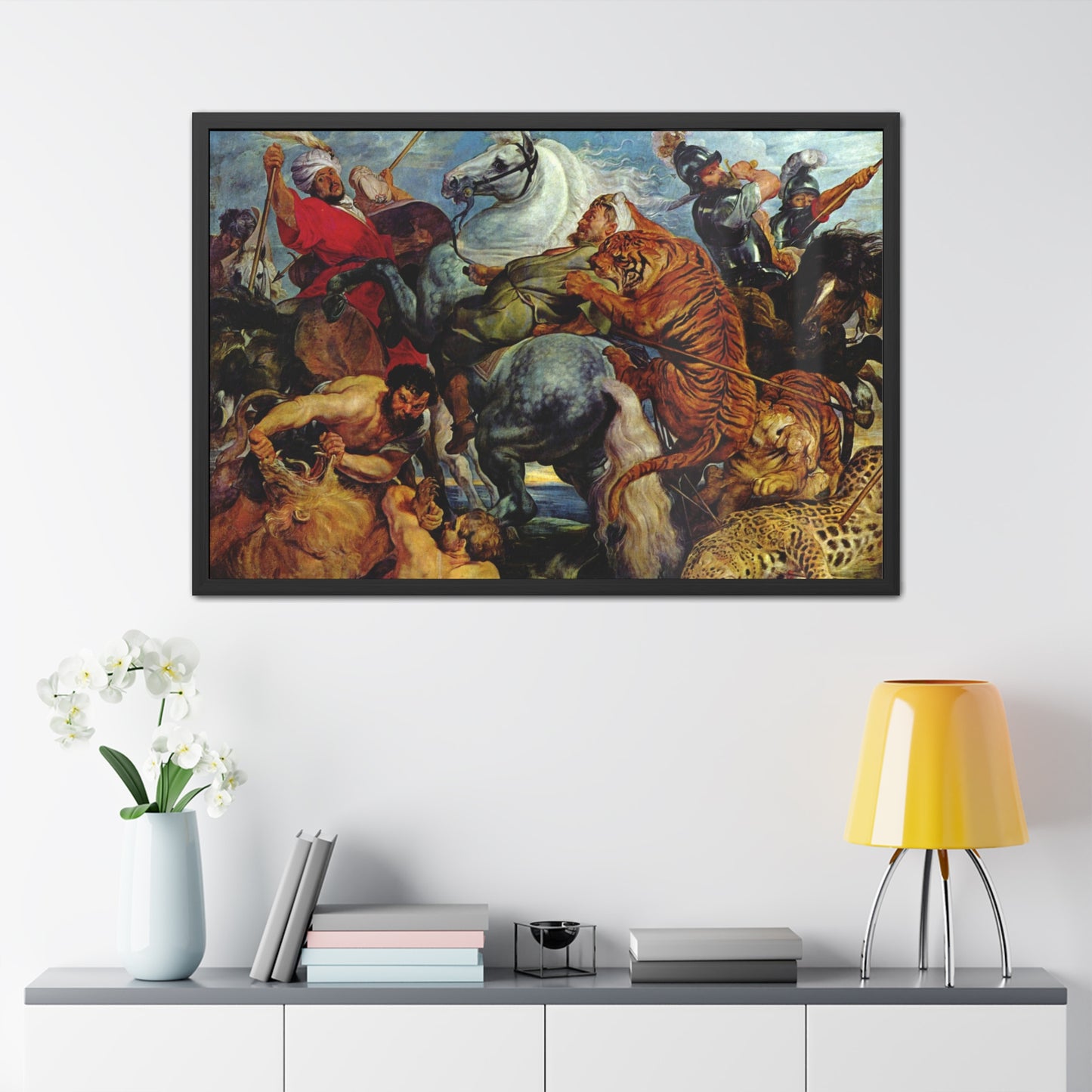 Tiger Hunt - Framed Print