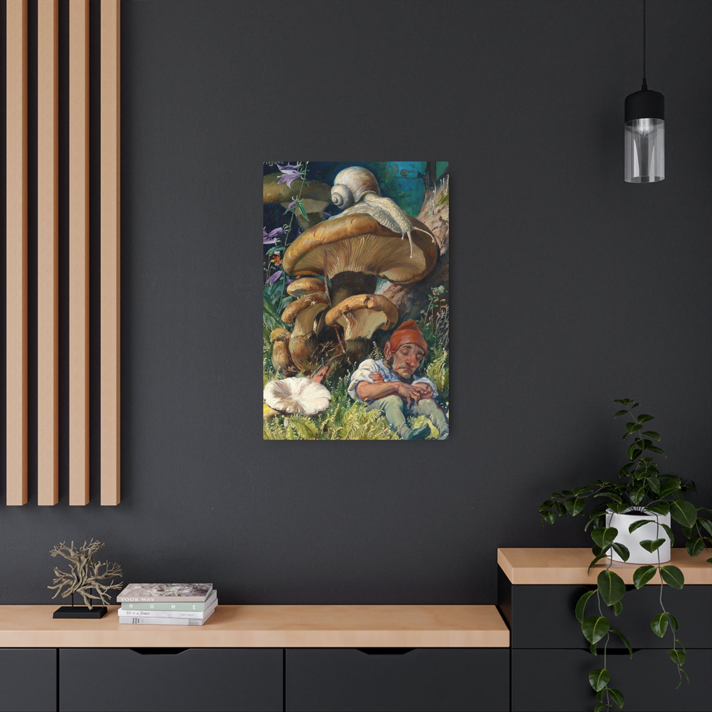 Snail and a Dwarf - Metal Print