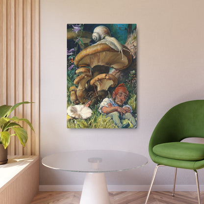 Snail and a Dwarf - Metal Print