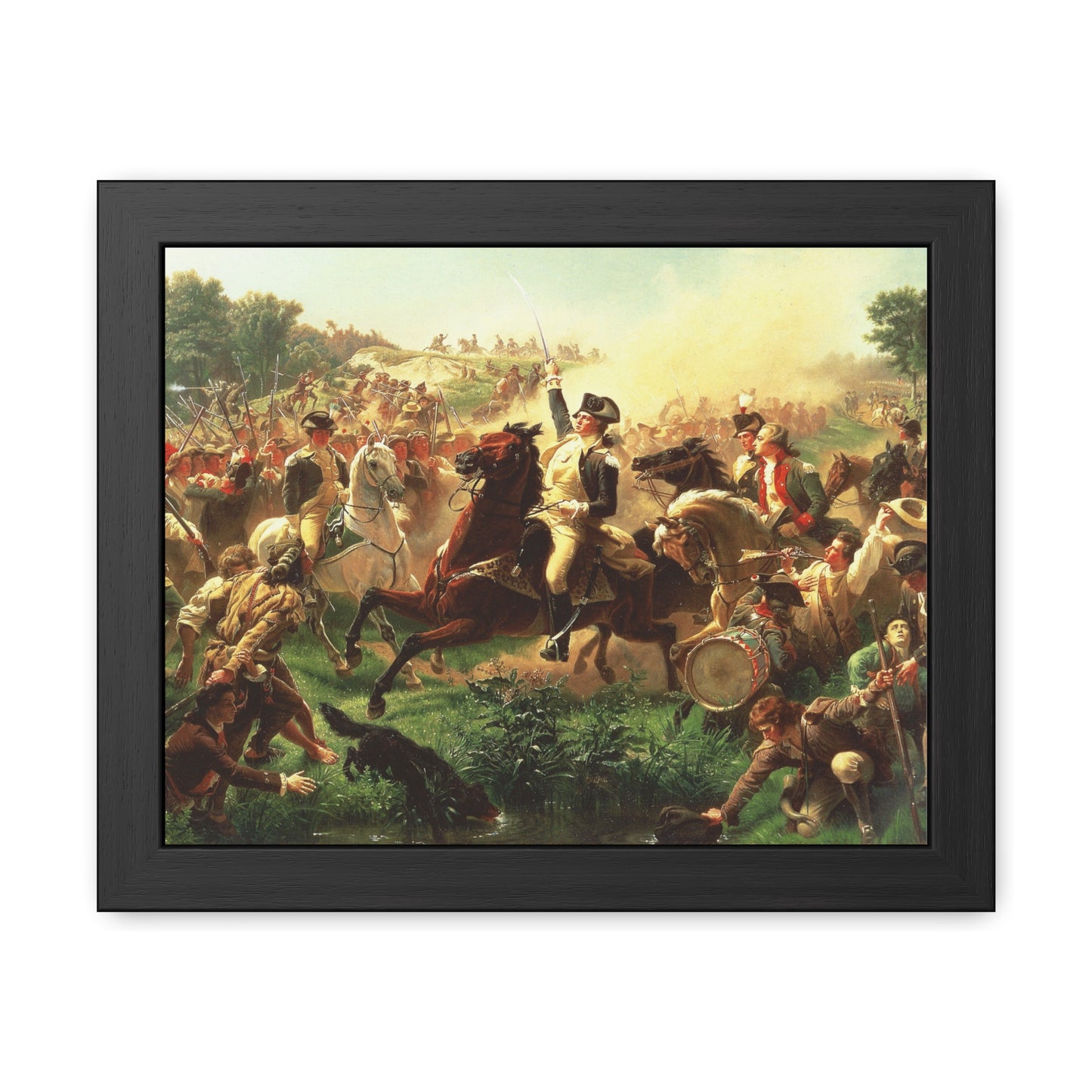 Washington Rallying the Troops at Monmouth - Framed Print