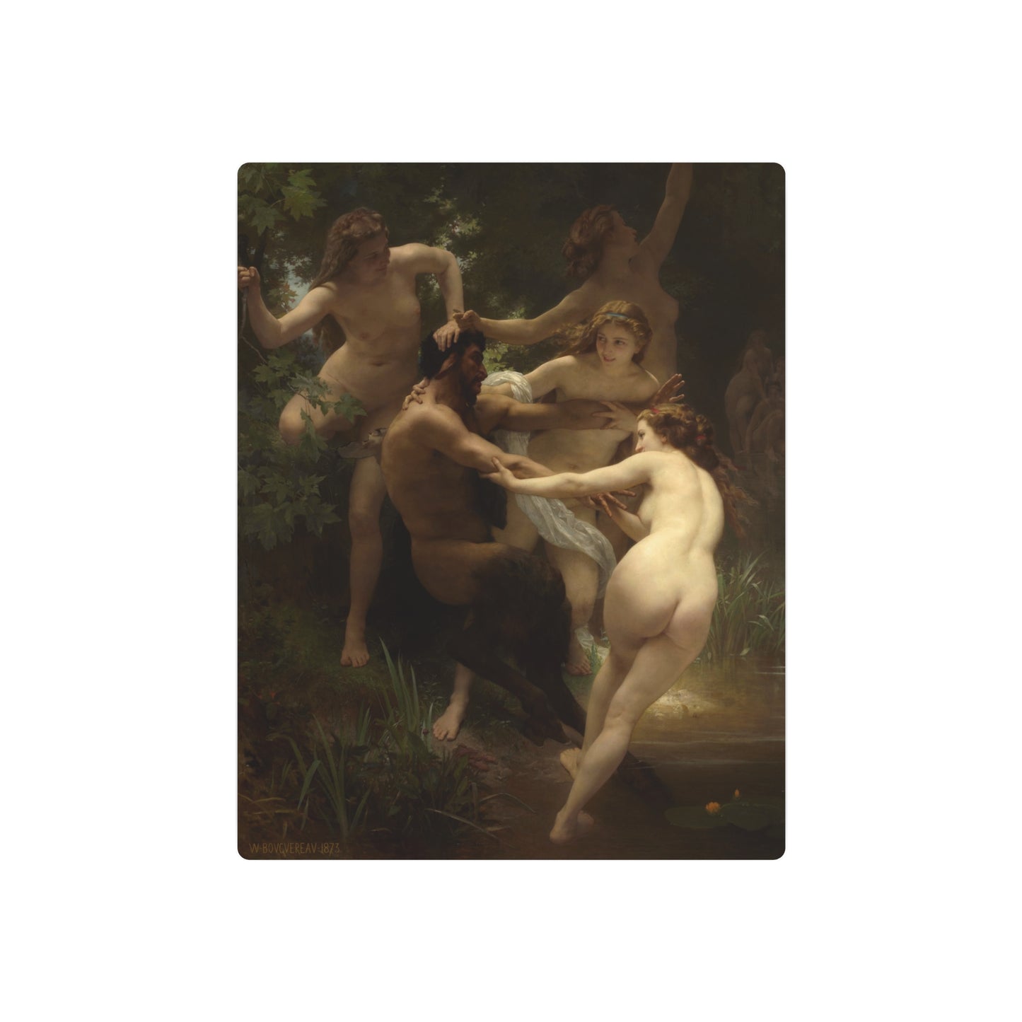 Nymphs and Satyr - Metal Print