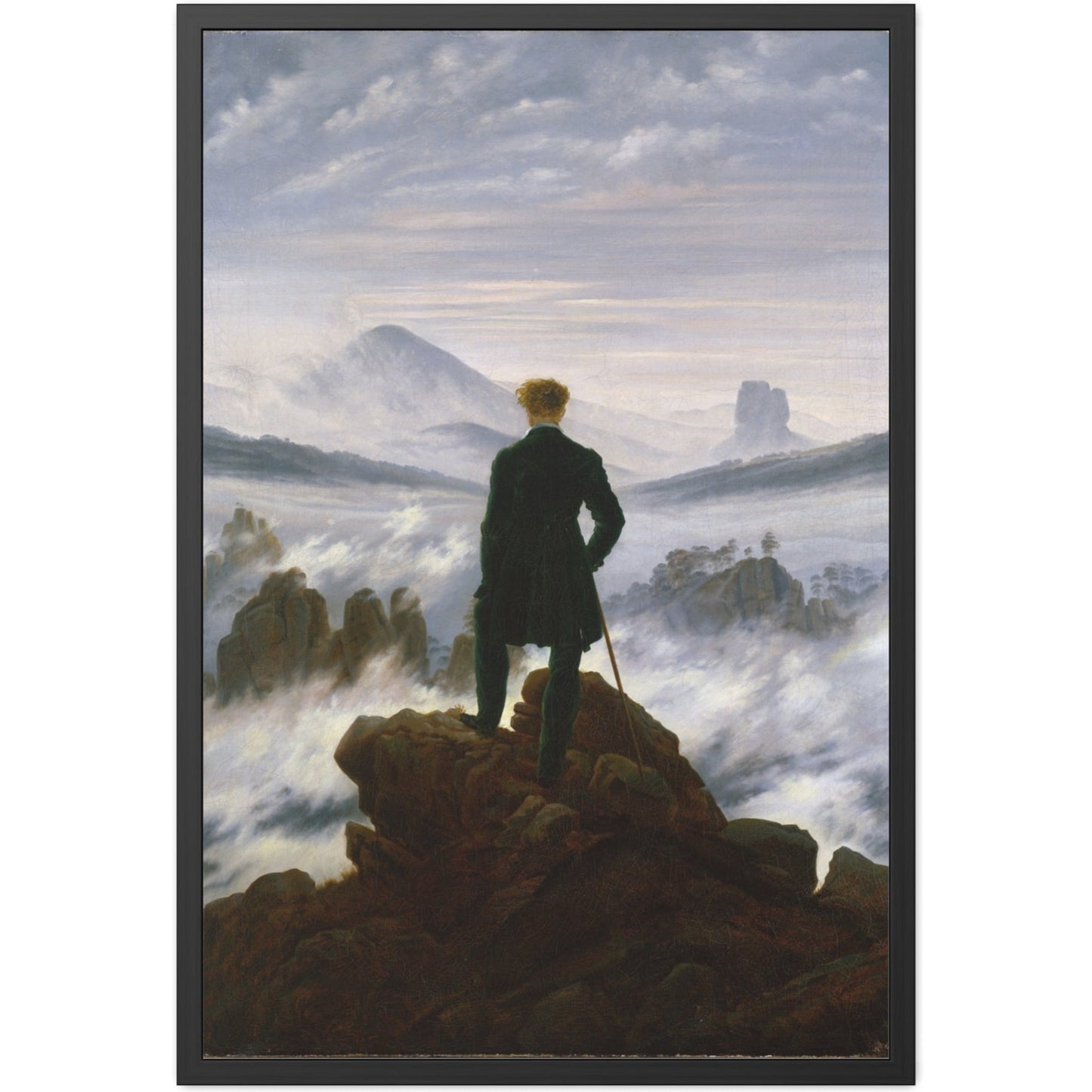 Wanderer above the Sea of Fog - Framed Print