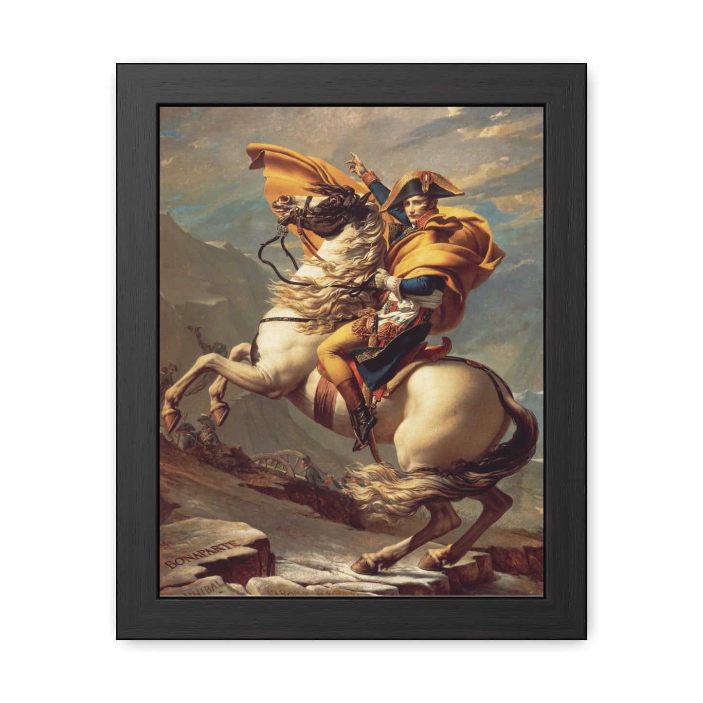 Napoleon crossing the Alps - Framed Print