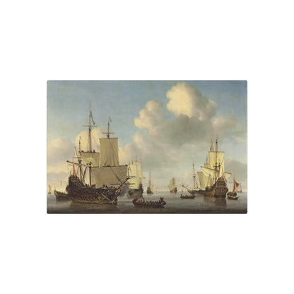 Dutch Ships in a Calm Sea - Metal Print