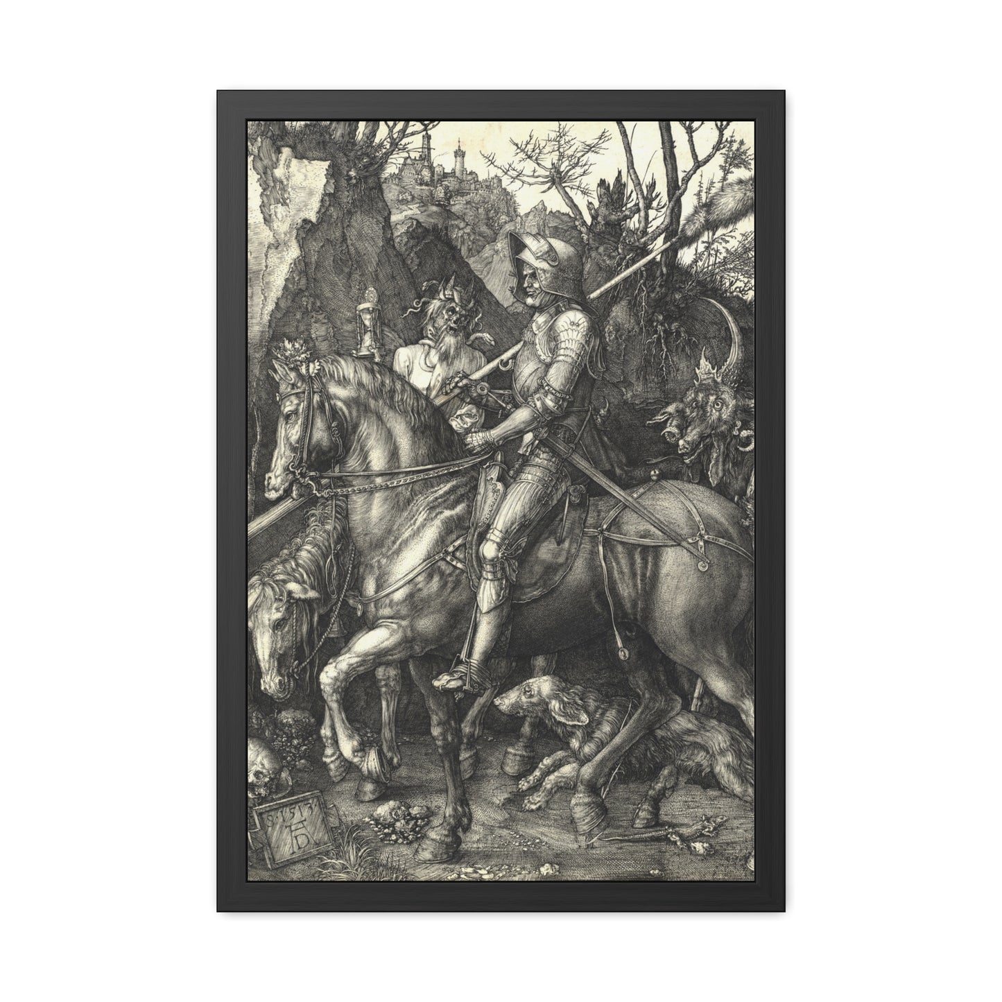 Knight, Death, and the Devil - Framed Print