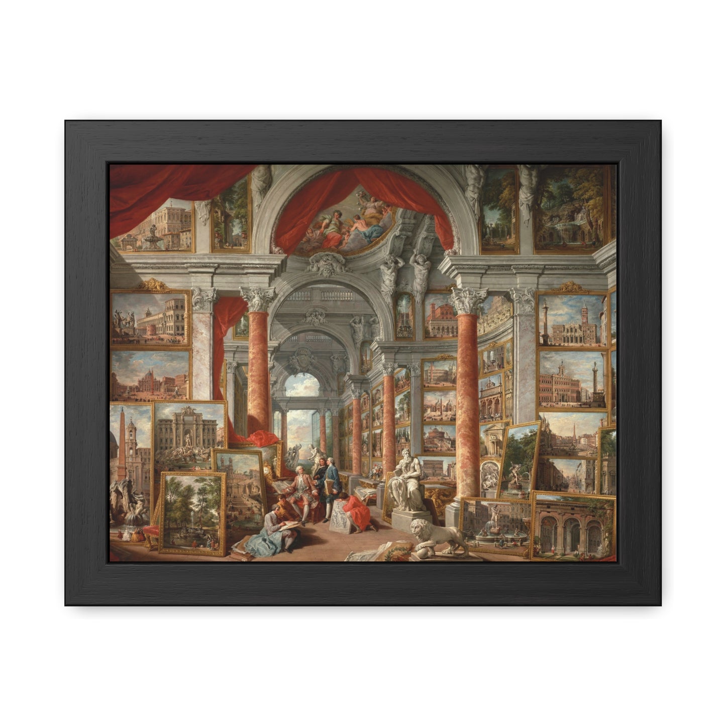 Picture Gallery with Views of Modern Rome - Framed Print