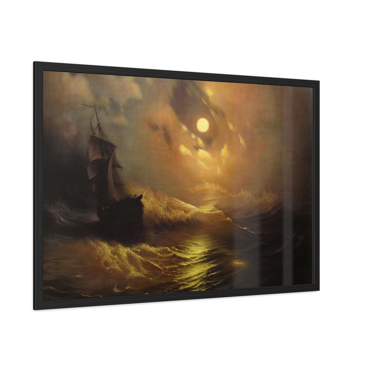 Stormy Sea at Night -  Framed Print