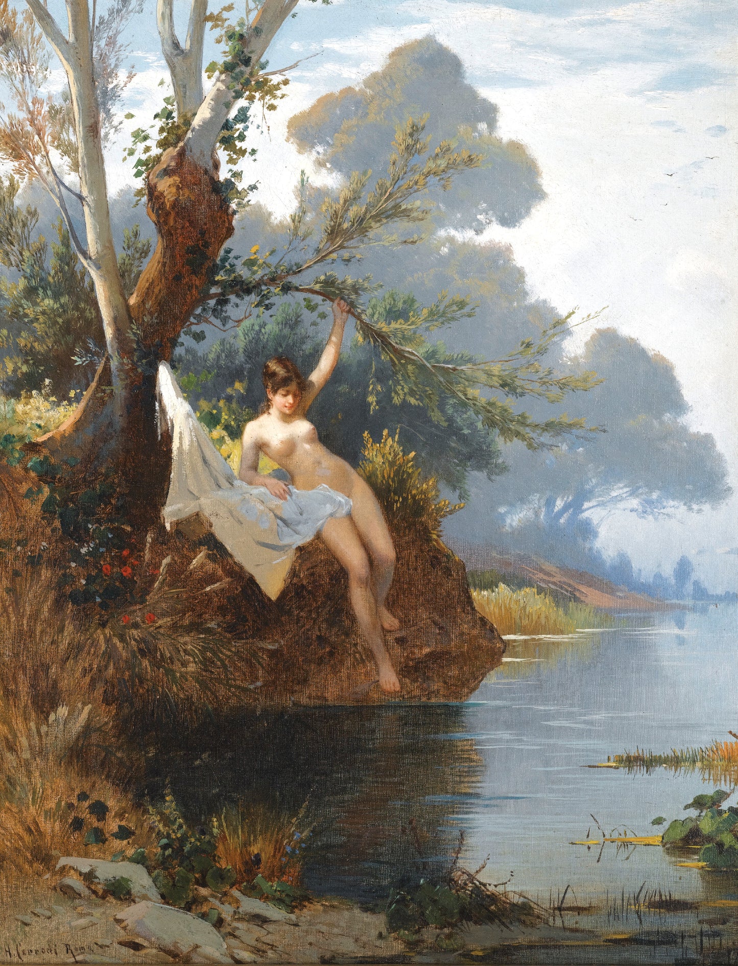 By the Riverbank - Framed Print