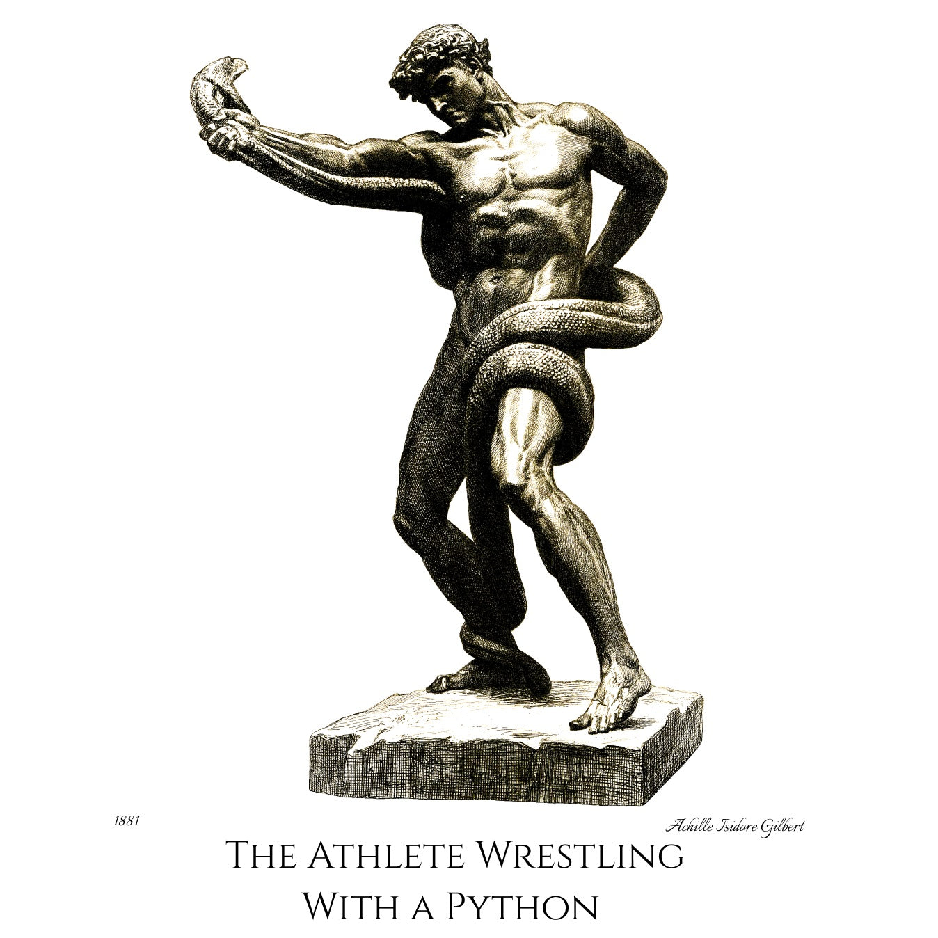 The Athlete Wrestling with a Python - Fine Art T-Shirt