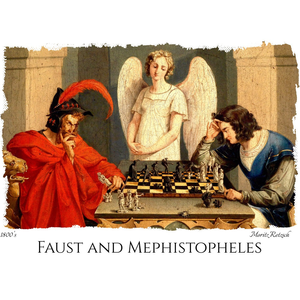 Faust and Mephistopheles - Fine Art T-Shirt