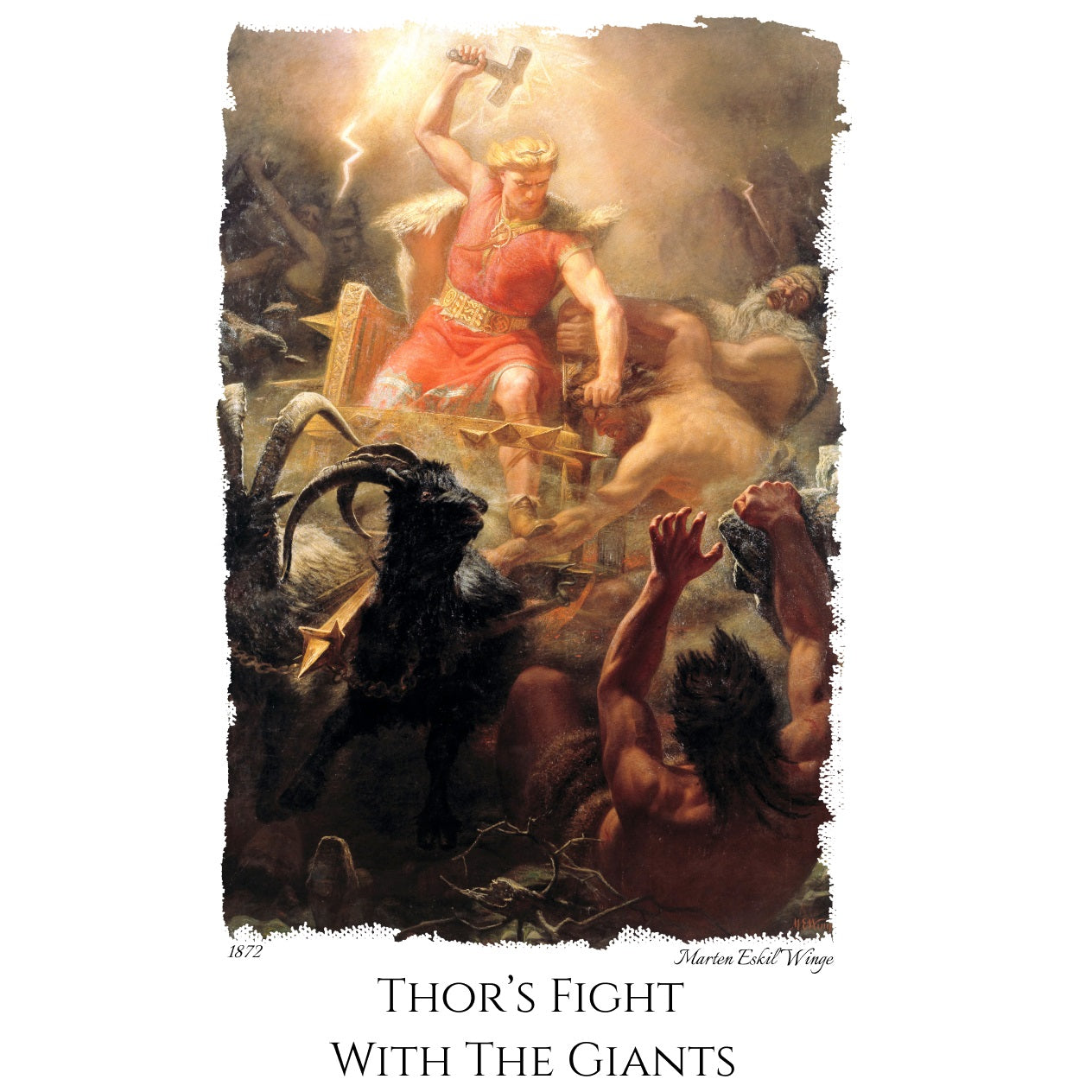 Thor's Fight with the Giants - Fine Art T-Shirt