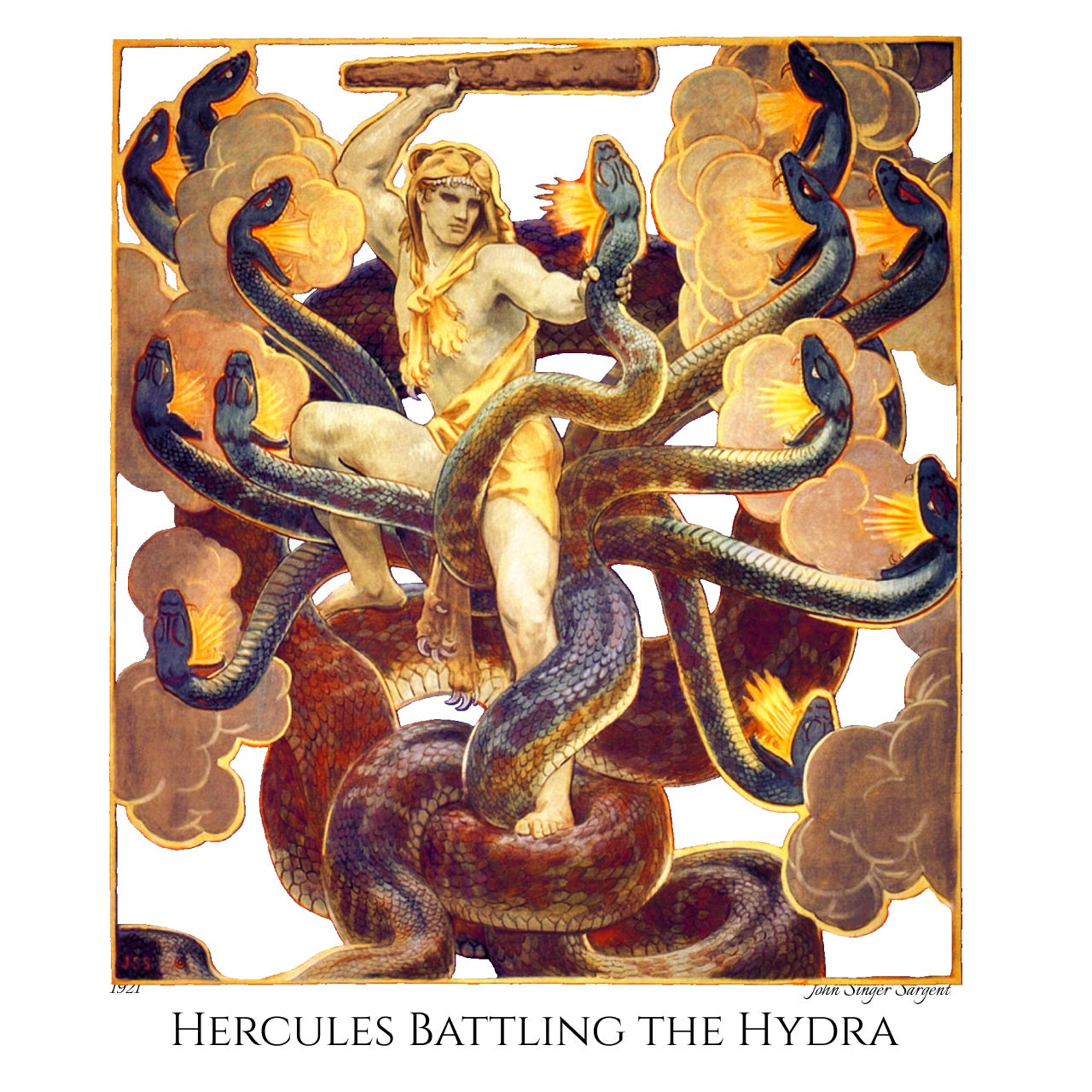 Hercules Battling the Hydra - Fine Art T-Shirt