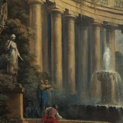 Fountain and Colomade in a Park - Canvas Wrap