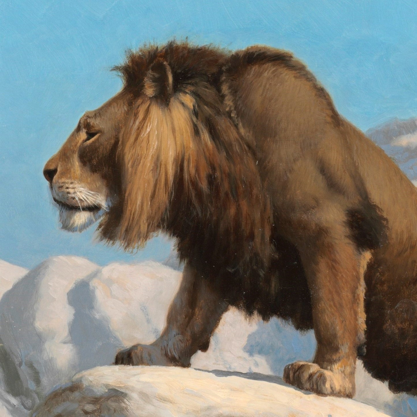 Lion on the Watch - Canvas Wrap