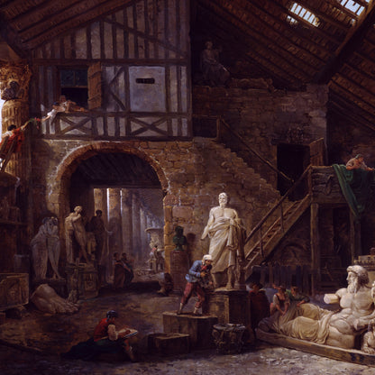 Studio of an Antiquities Restorer in Rome - Canvas Wrap