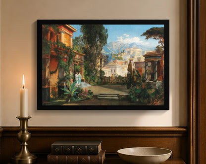 a view of an ancient city fc 12x18 black