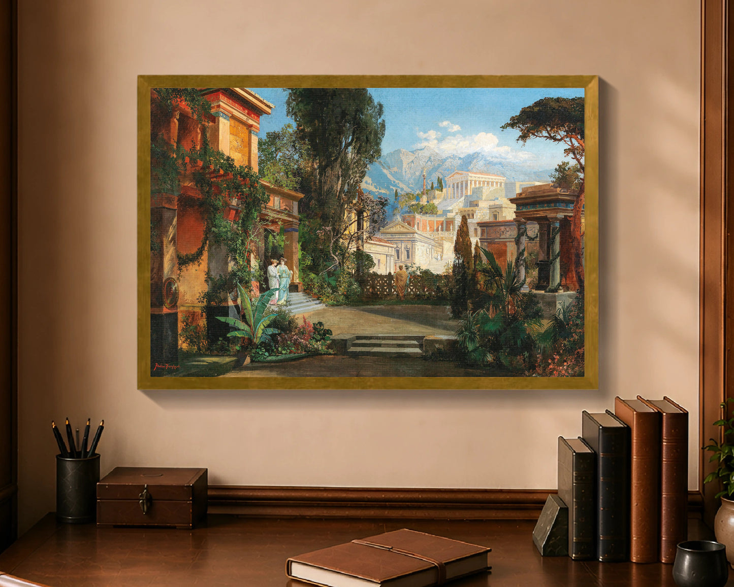 a view of an ancient city fc 16x24 gold