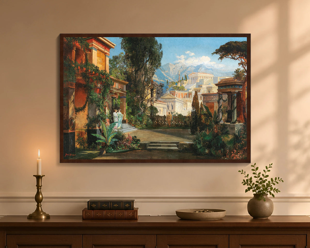 a view of an ancient city fc 24x36 brown