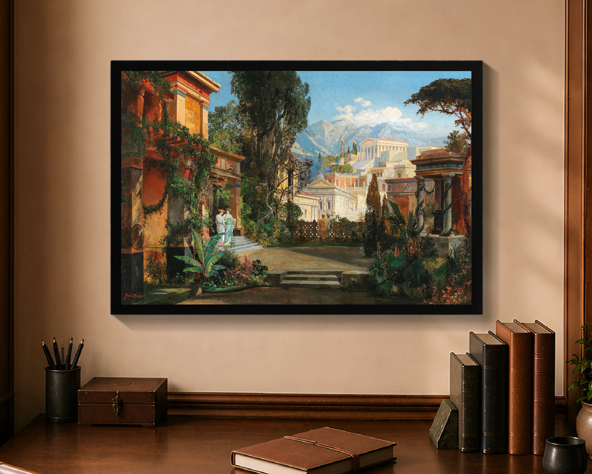 a view of an ancient city fp 16x24 black