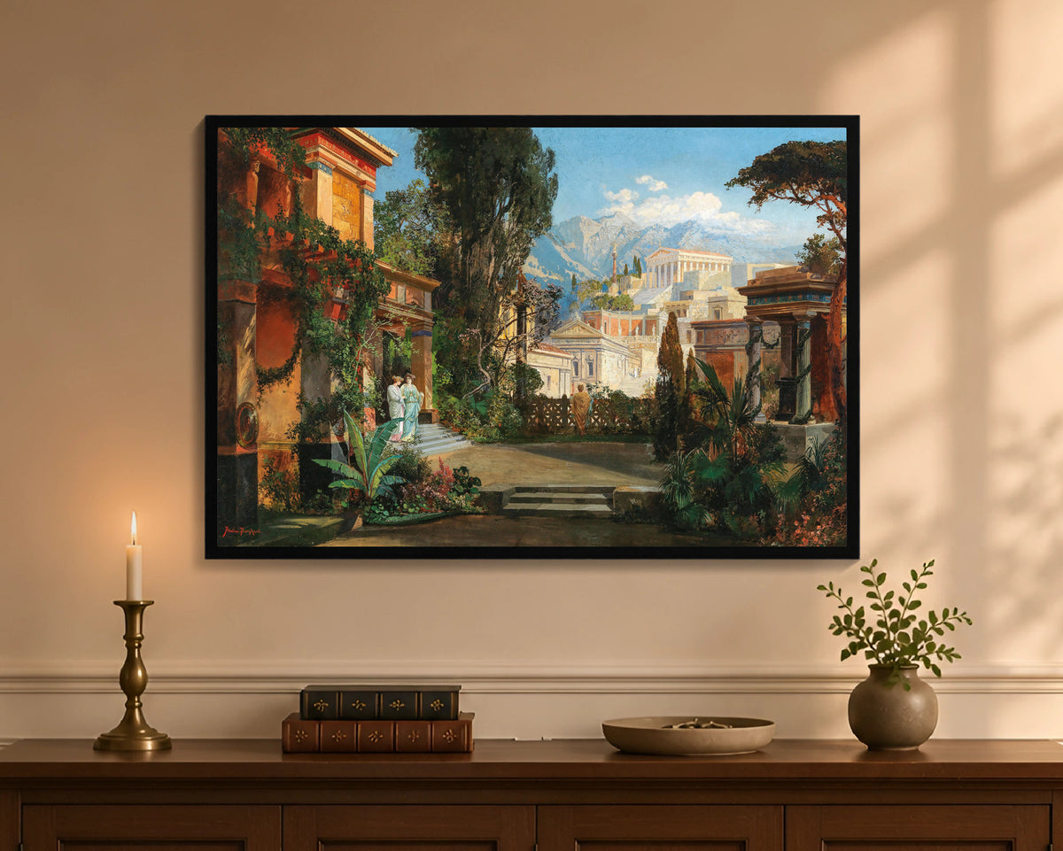 a view of an ancient city fp 24x36 black