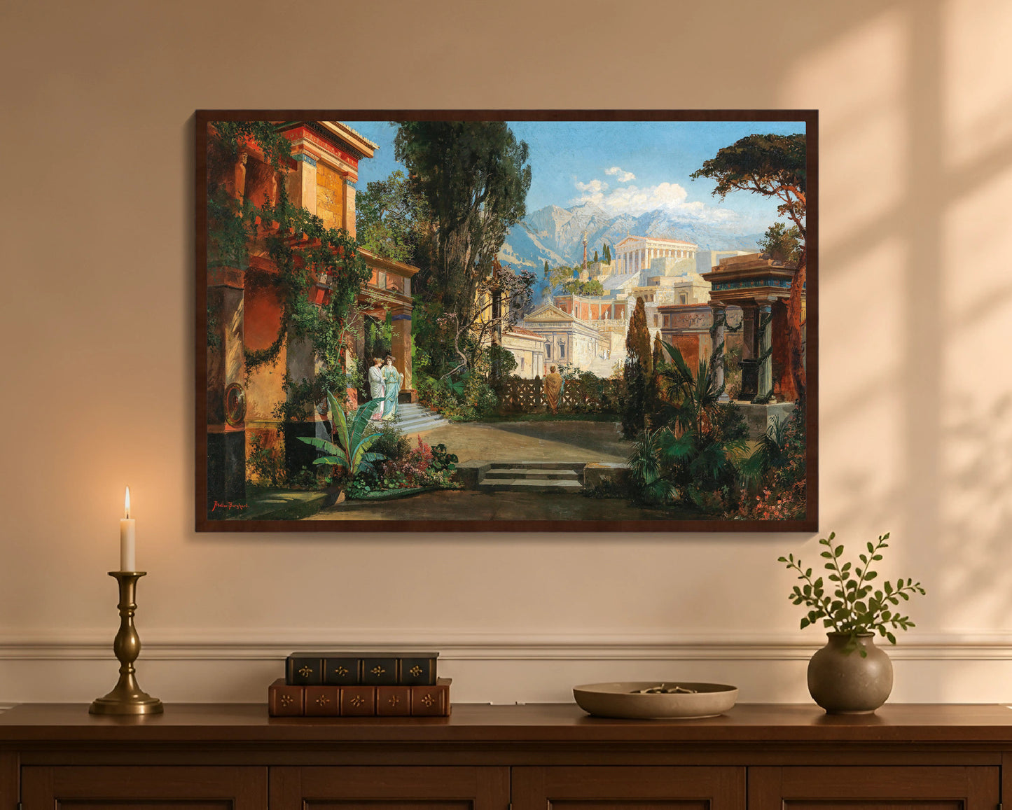 a view of an ancient city fp 24x36 brown