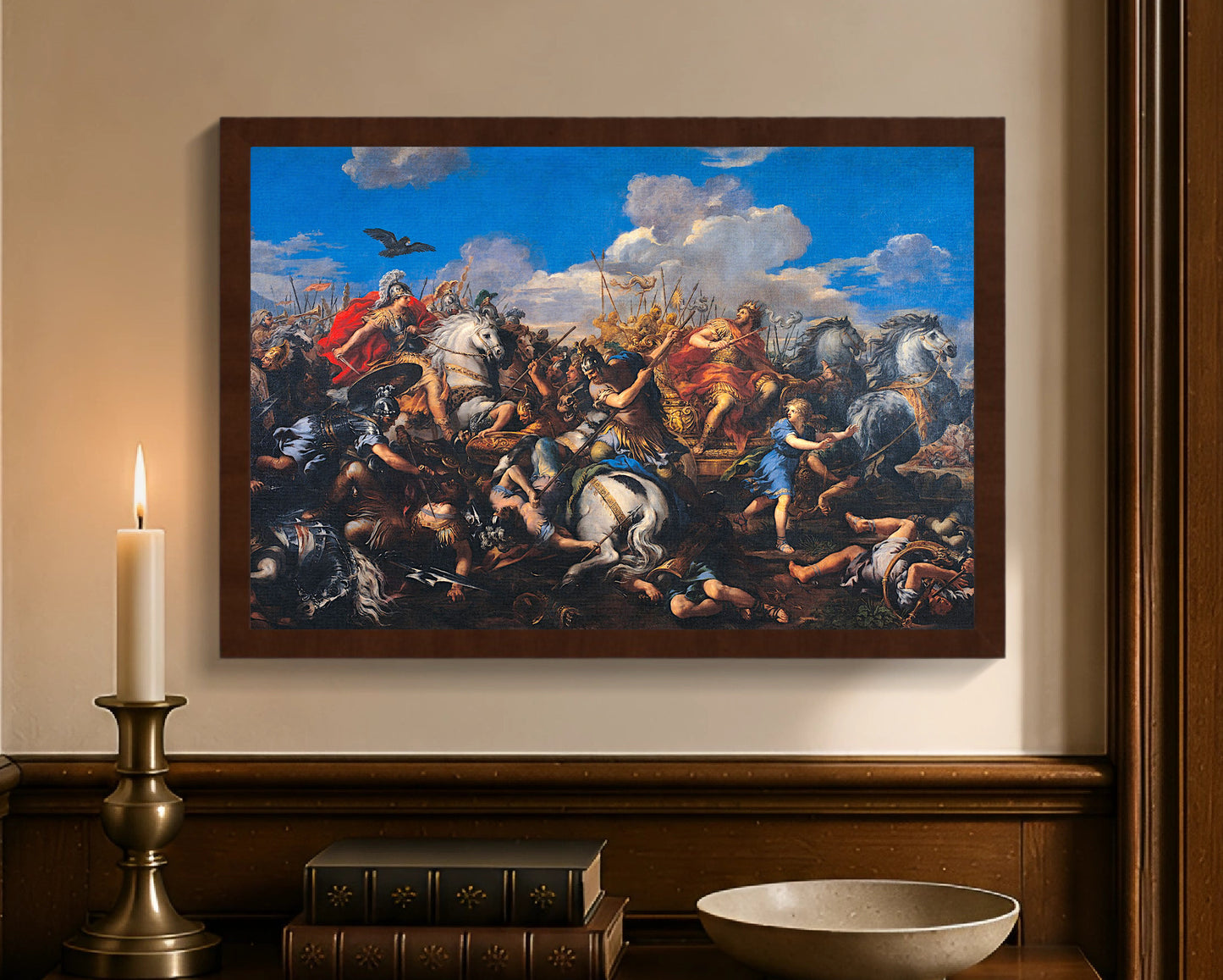battle of alexander versus darius fc 12x18 brown