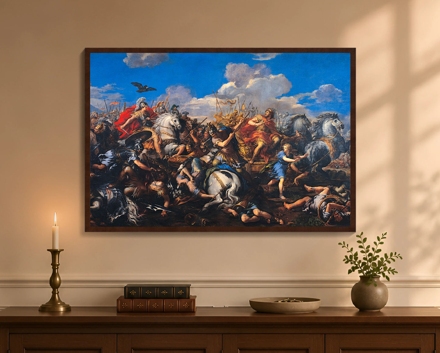 battle of alexander versus darius fp 24x36 brown
