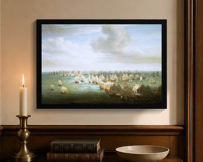 battle of trafalgar, 21 october 1805, beginning of the action fc 12x18 black