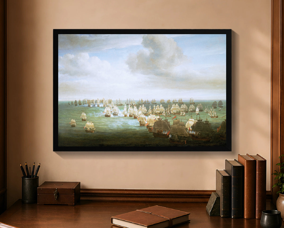 battle of trafalgar, 21 october 1805, beginning of the action fc 16x24 black