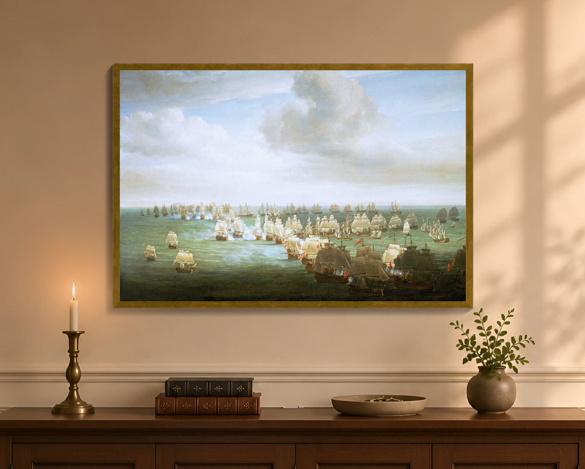 battle of trafalgar, 21 october 1805, beginning of the action fc 24x36 gold