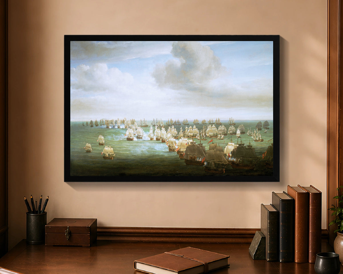 battle of trafalgar, 21 october 1805, beginning of the action fp 16x24 black