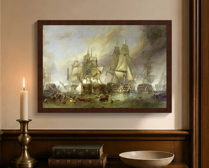 battle of trafalgar fc 12x18 brown