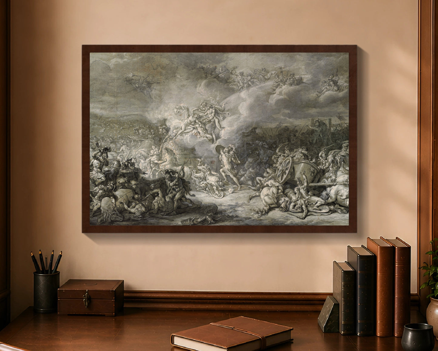 combat of diomedes fc 16x24 brown