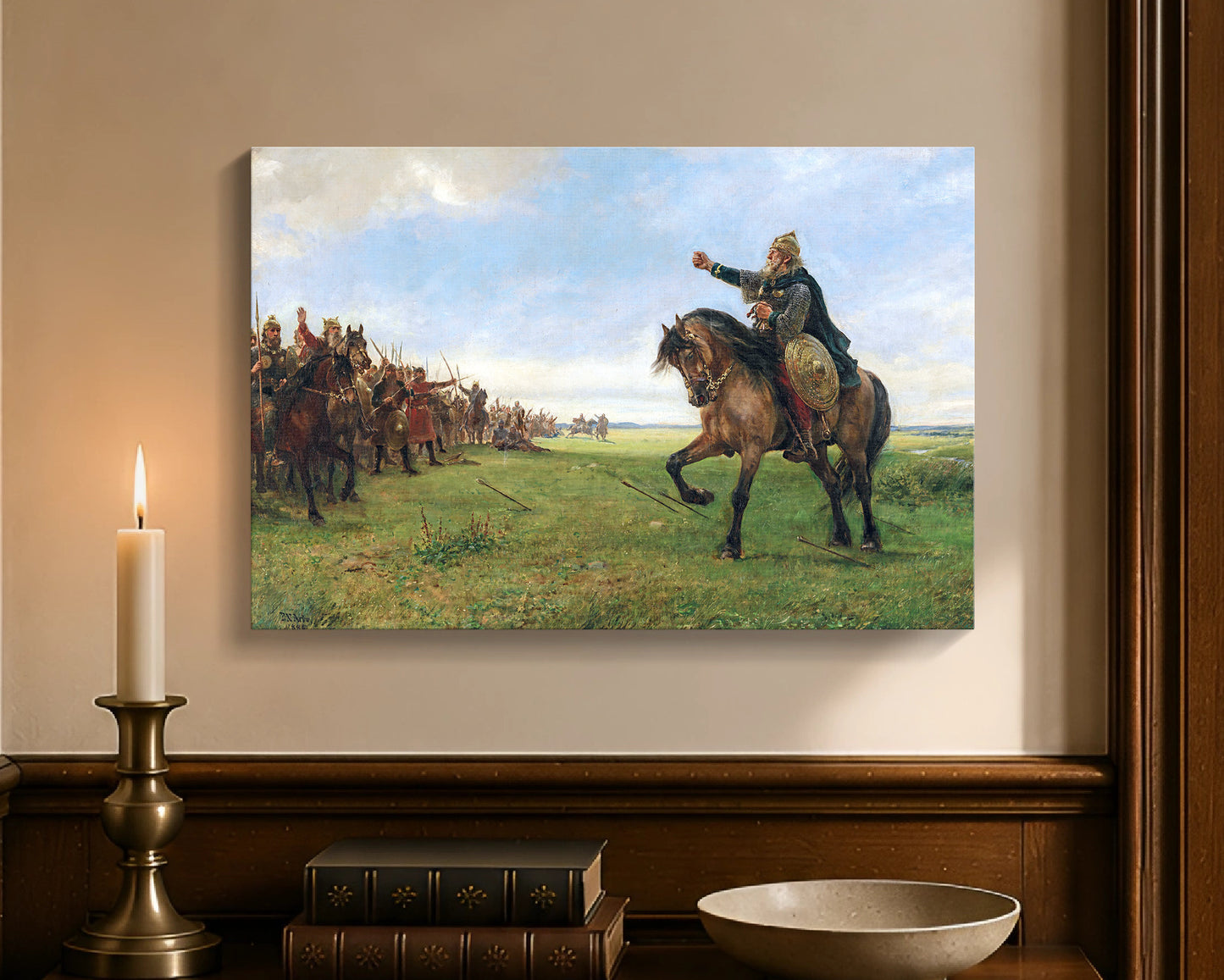 Gizur challenges the Huns, canvas wrap, 12 by 18 inches